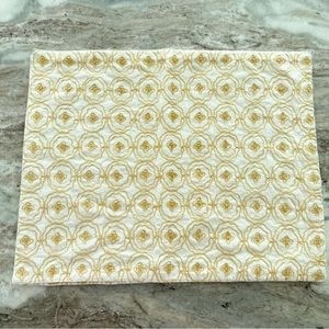 Set of 4 Yellow & White Paisley Floral Cloth Placemats - Spring Home Decor